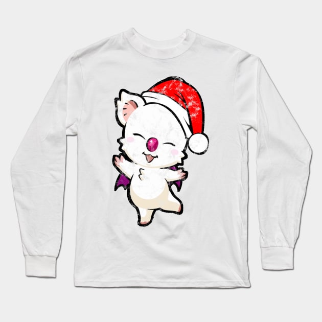 Santa Moogle Christmas Long Sleeve T-Shirt by StebopDesigns